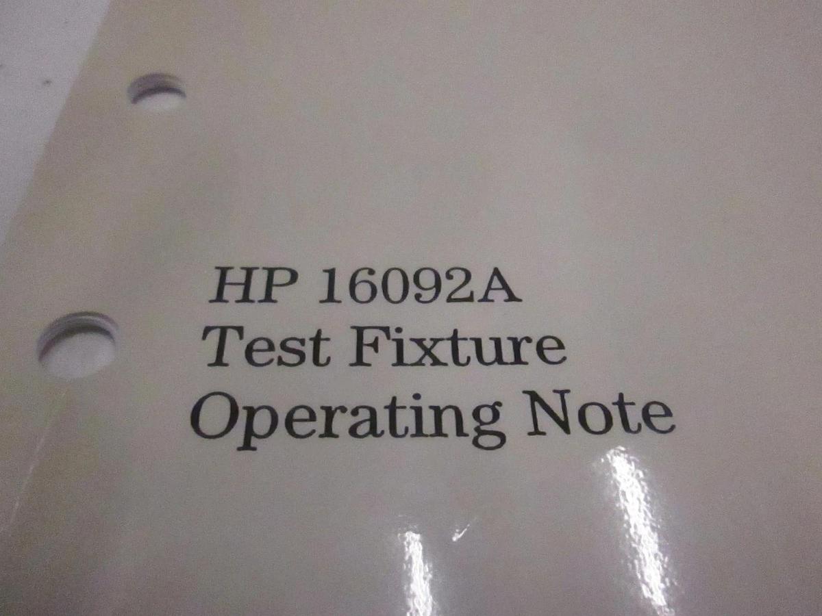 Used HP 16092A Test Fixture Operation Note, Used