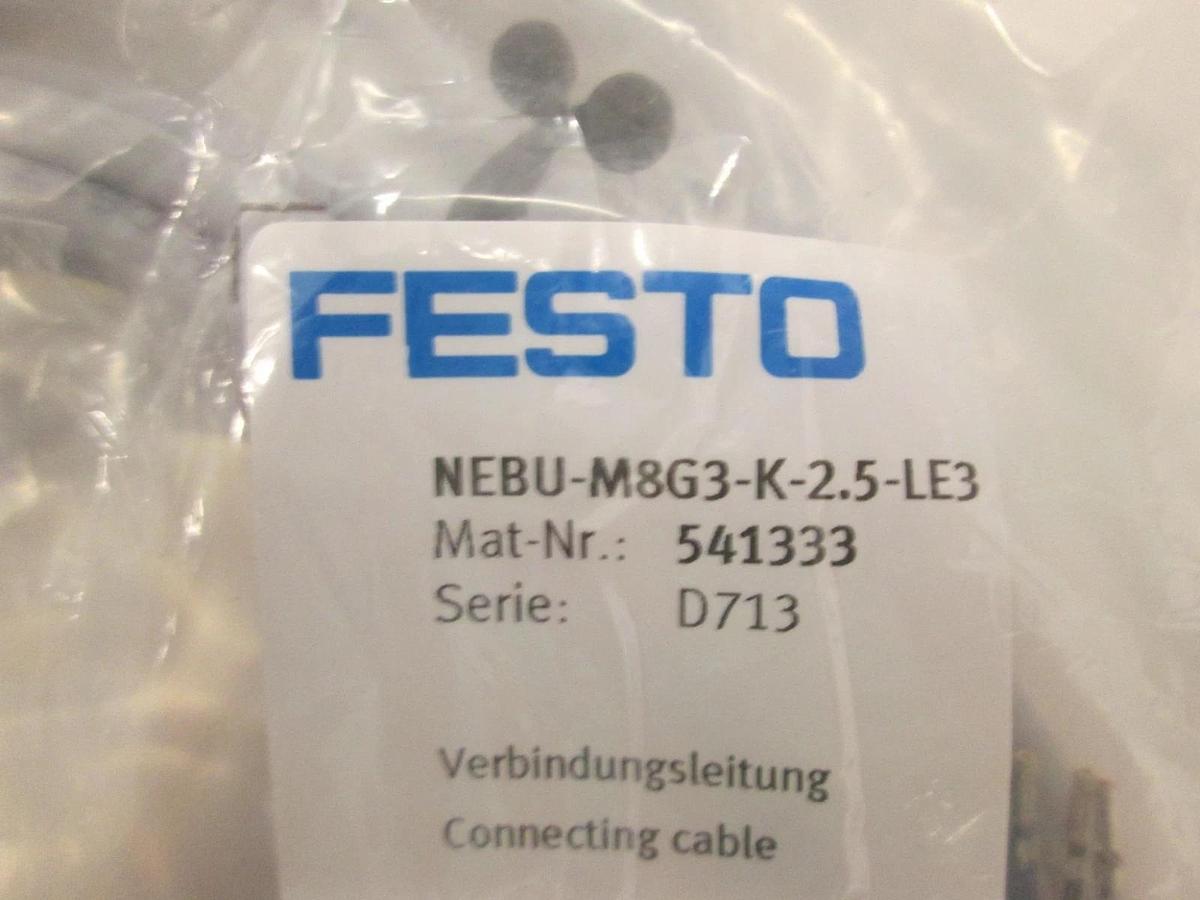 Festo, Connecting Cable, NEBU-M8G3-K-2.5-LE3, New, Lot of 6
