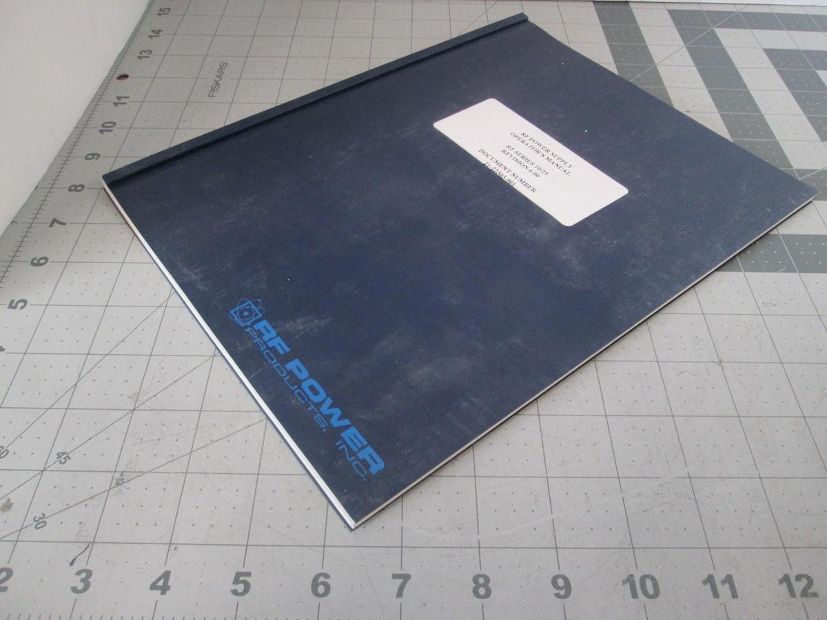 Used RF Power Supply Operator's Manual, 21-22303-901, RF Series 10/25, Used