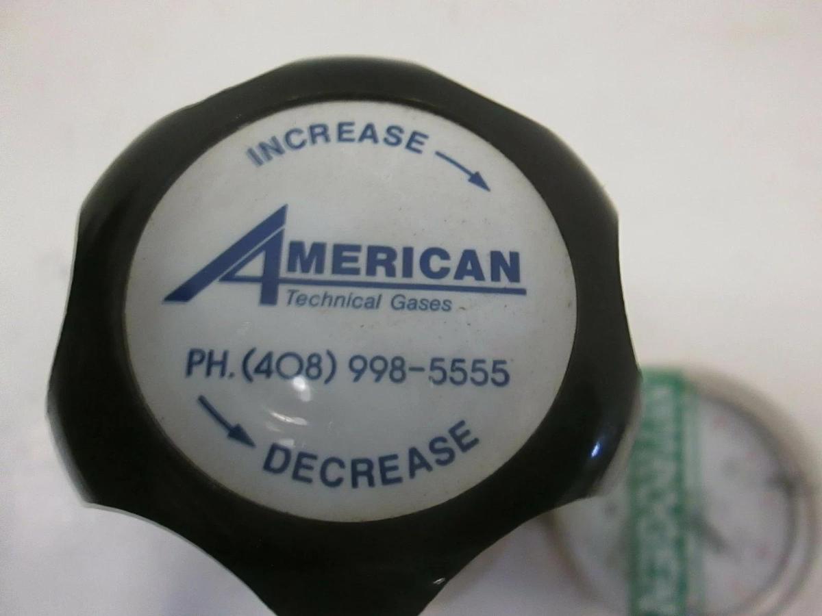Used American Technical Gases HA31389 Regulator w/ 0-200 PSI Gauge, Used