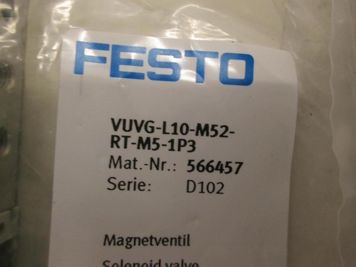 FESTO, VUVG-L10-M52-RT-M5-1P3, Solenoid Valve, New, Lot of 4