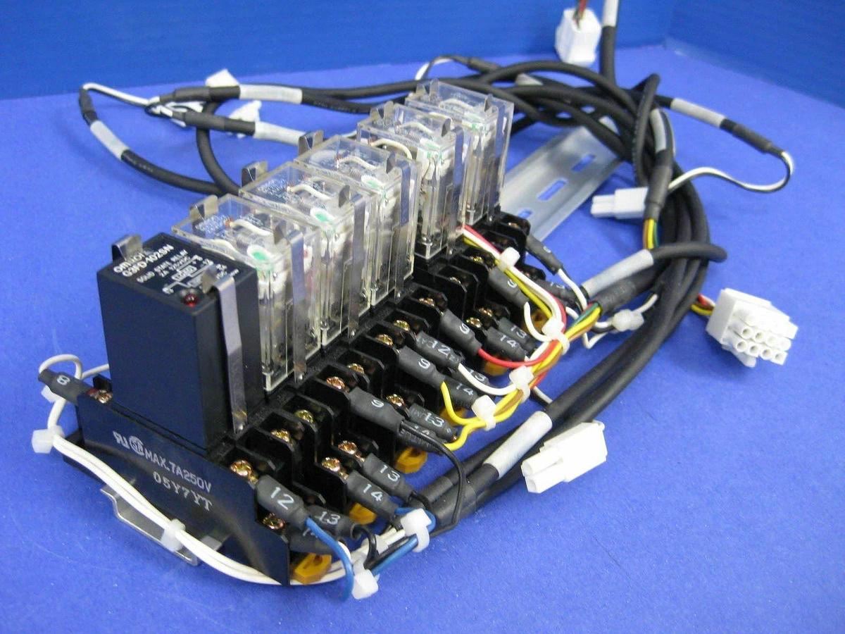 Used OMRON Relay Assy w/ MY2N-D2 Relays and G3FD-102SN SS Relay, Track Mount