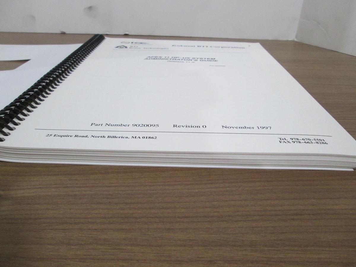 Used Kokusai, 9020095, APEX 11 HP-UX System Administrator's Guide, Used
