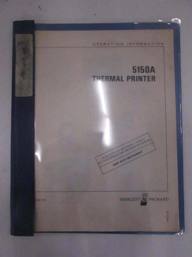 Used HP Thermal Printer 5150A Operating Information Manual, Used