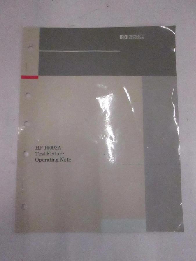 Used HP 16092A Test Fixture Operation Note, Used