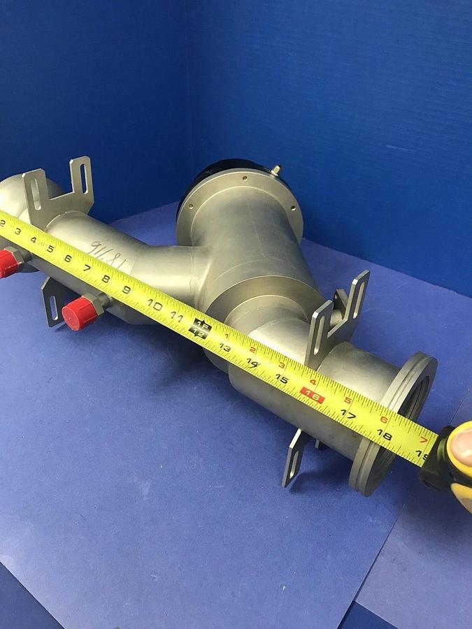 Used MKS HPS 100996194 2-Stage In-Line Vacuum Valve, 3" ISO80 & 102/75 Ball Socket
