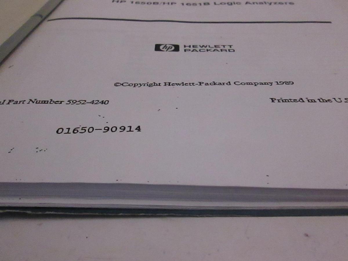 Used HP 1650B/ HP 1651B Logic Analyzer Getting Started Guide, Used