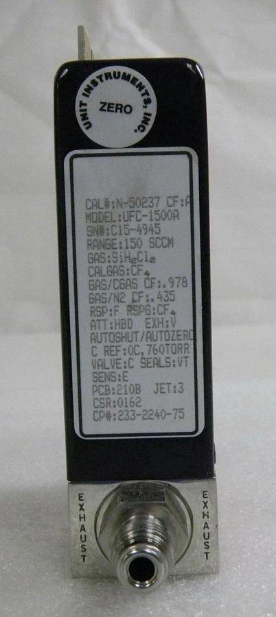 Used Unit UFC-1500A, Mass Flow Controller, Gas- SiH2Cl2, Range- 150 SCCM, 1/4" M I/O