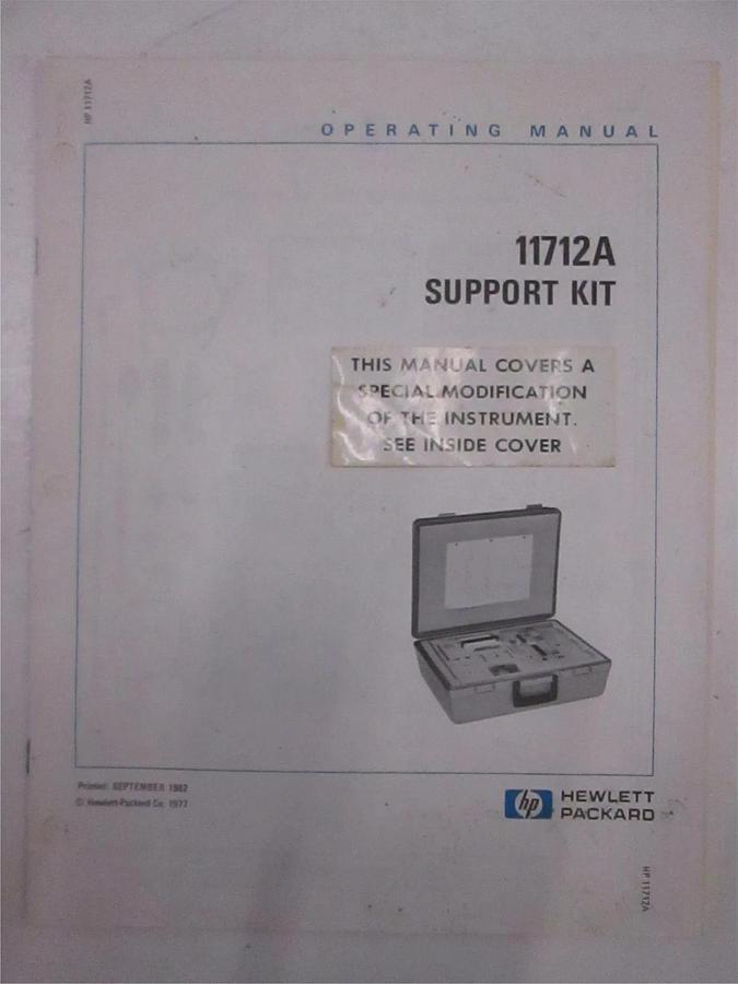 Used HP Model 11712A Support Kit Operating Manual, Used