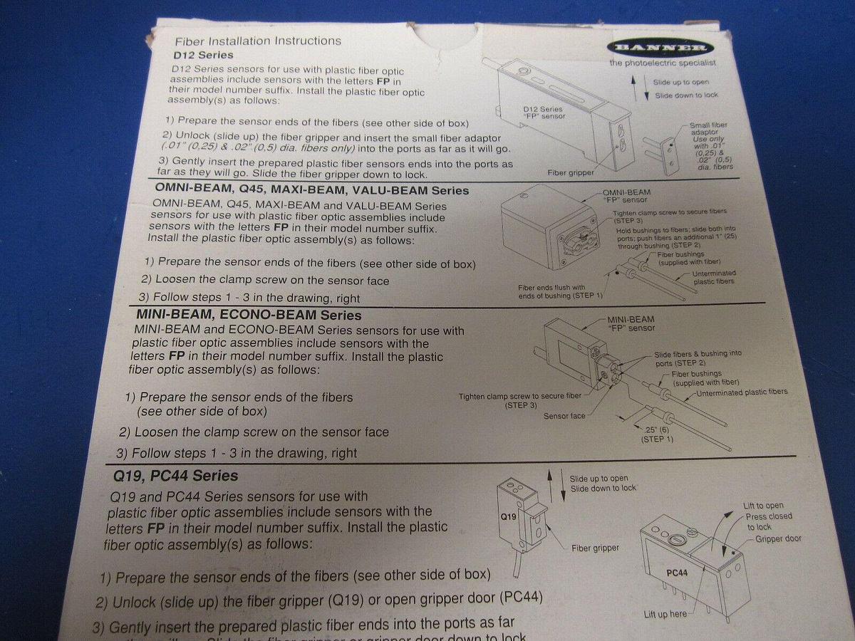 Banner Engineering PBA410UM.6X1.75 Plastic Fiber Optic, 1mm Core