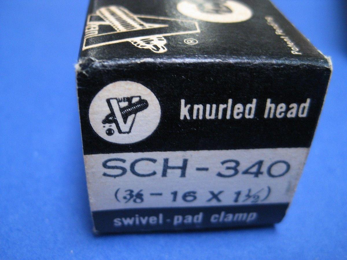 Vlier Swivel-Pad Clamp SCH-340 w/ Knurled Head, 3/8-16 x 1 1/2, Lot of 5 NEW