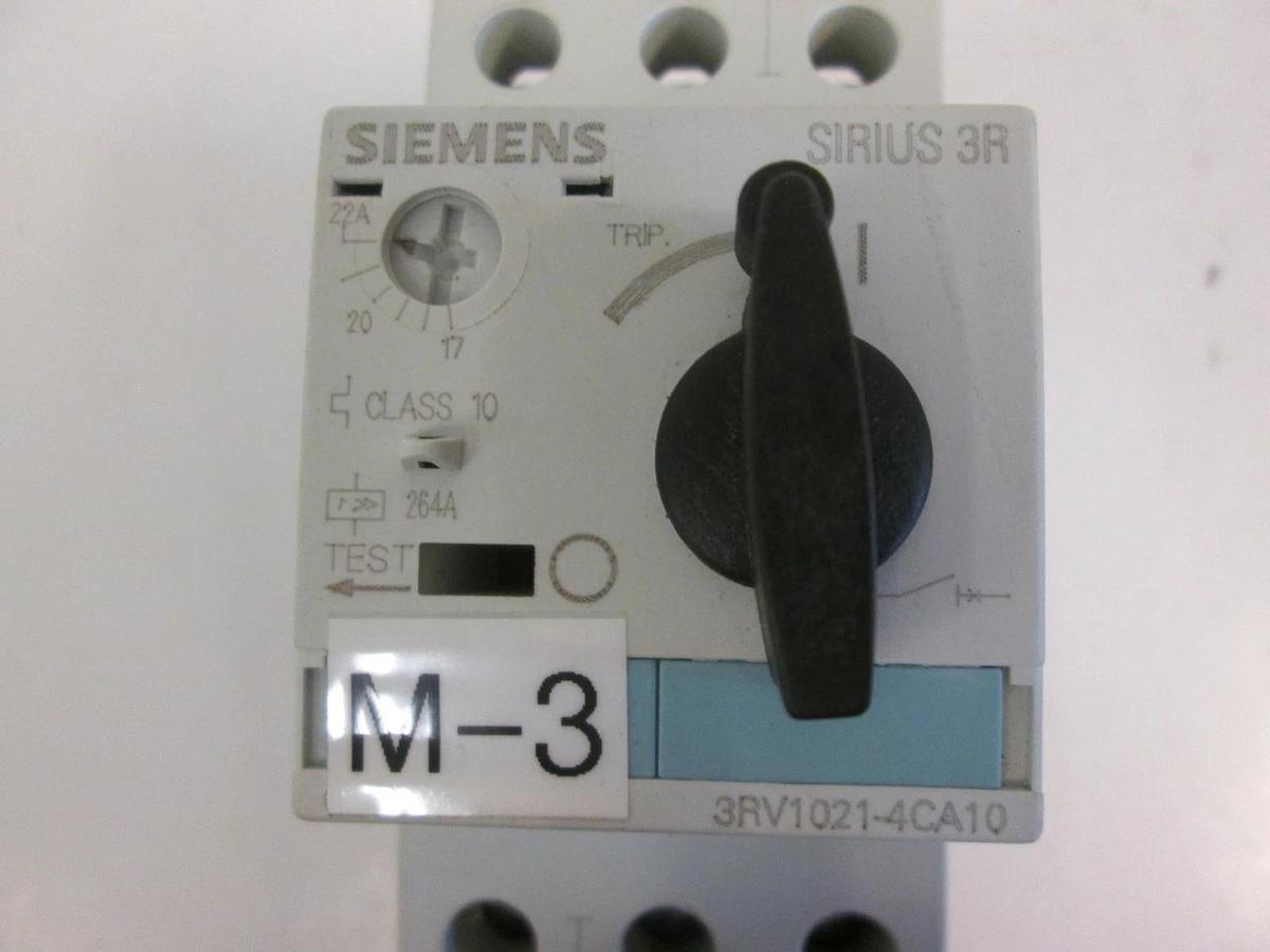 Used SIEMENS 3RV1021-4CA10 Circuit Breaker for Motor Protection w/ Contactor