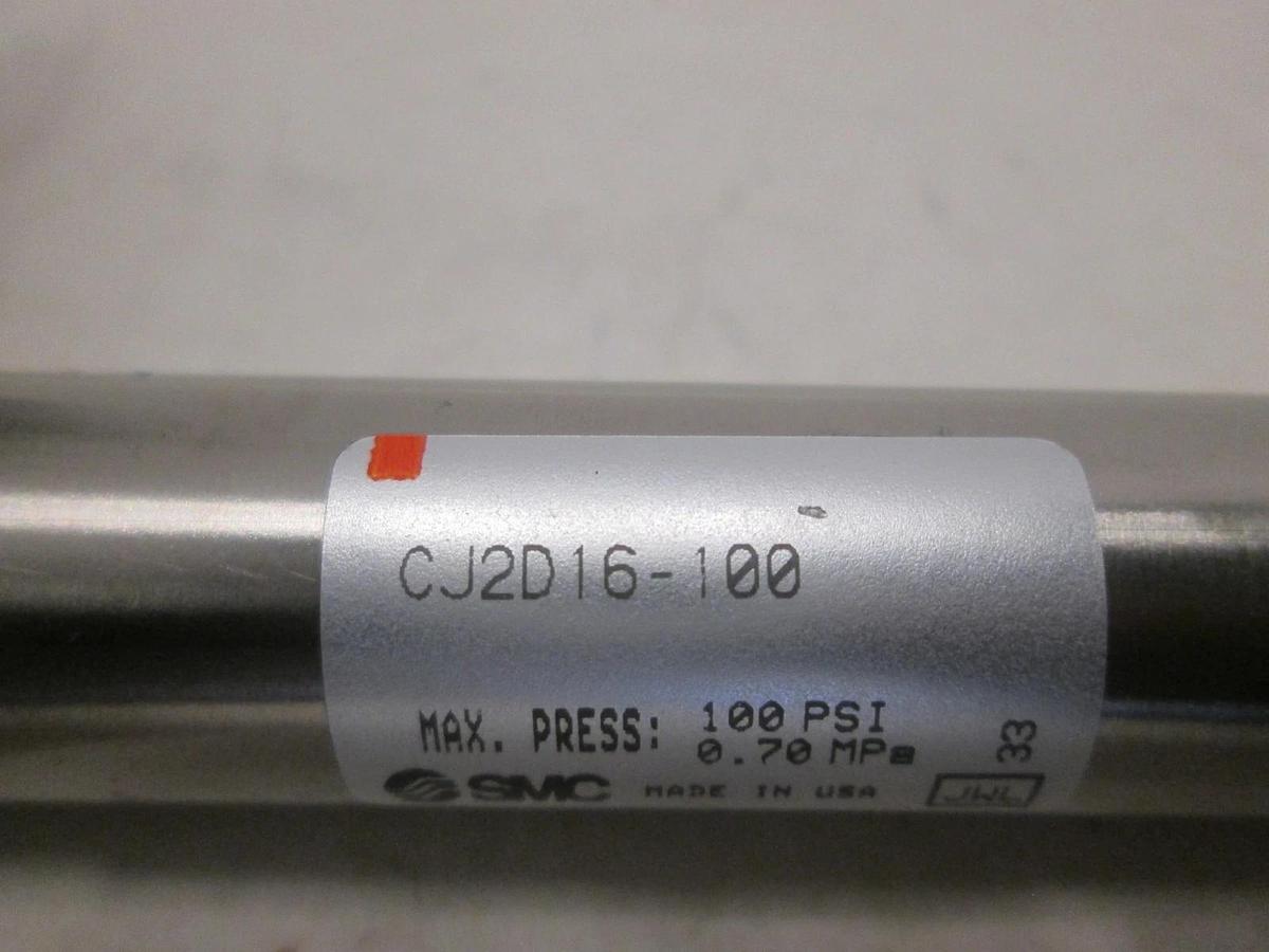 Used SMC, Round Body Pneumatic Cylinder, CJ2D16-100, 100 PSI, .7MPa, New