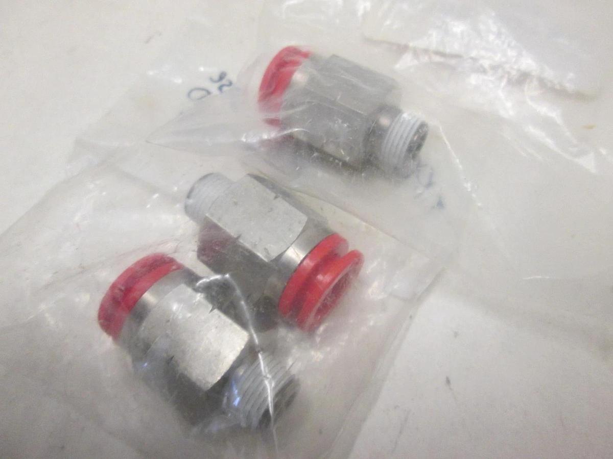 SMC, KQH11-34S-X23, CONN,1TCH,SST,3/8T,1/8NPTM, New, Lot of 3