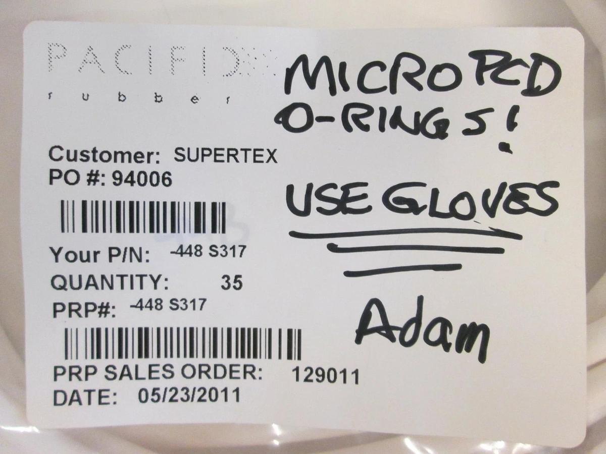 Used Pacific Rubber, 448S317, Silicone White, O-Ring Lot of 50