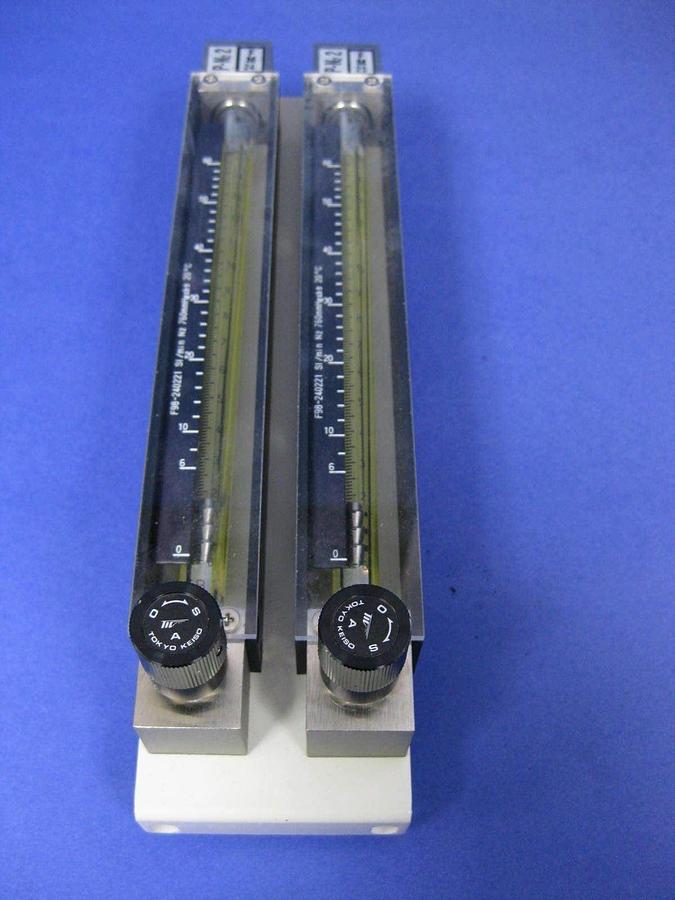 Used Tokyo Keiso Double Rotometer / Purge Meter, 0-60 Sl/Min N2, Used
