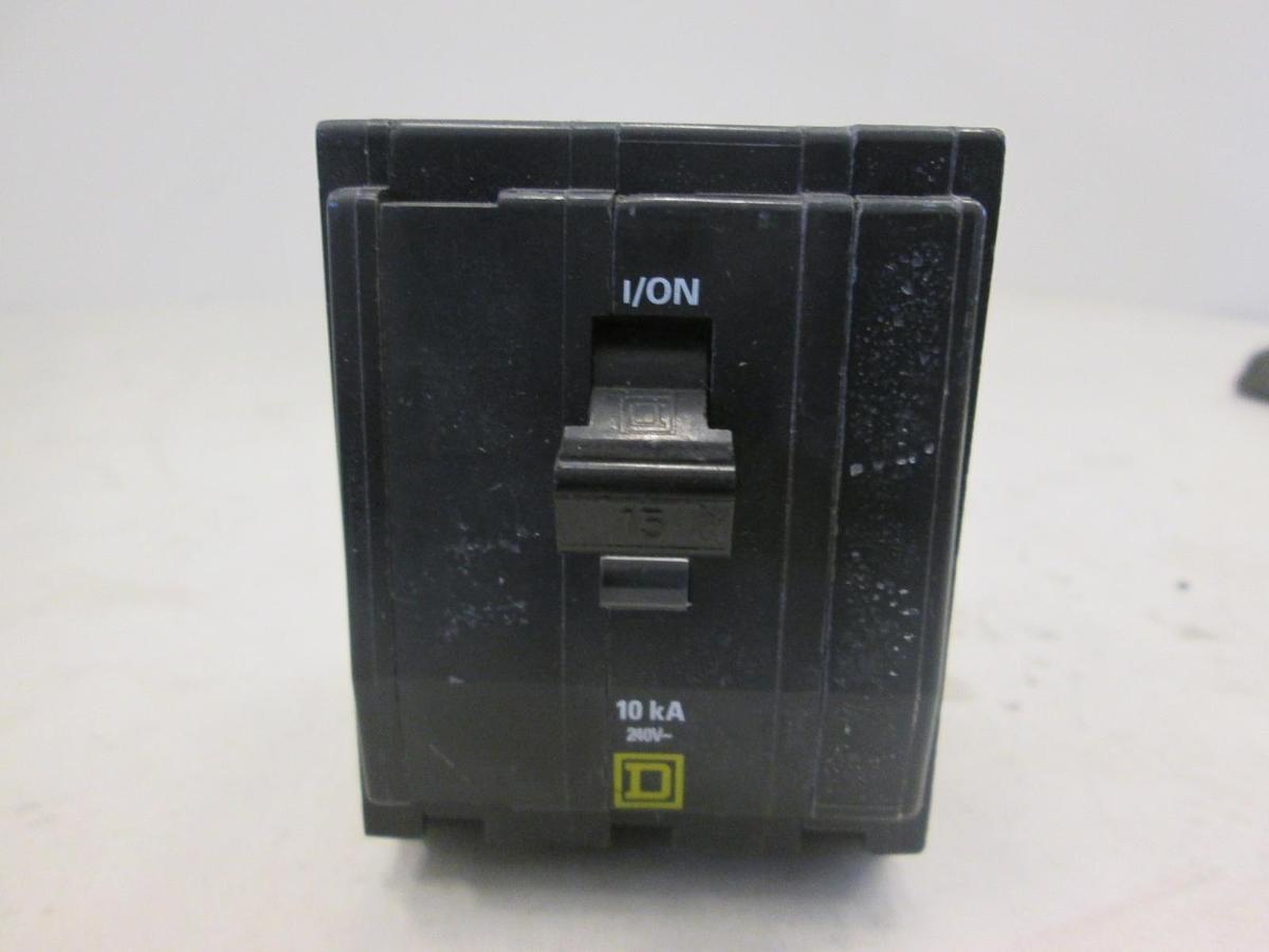 Used Square D, Type QO Circuit Breaker, 15A, 3 Pole, Used