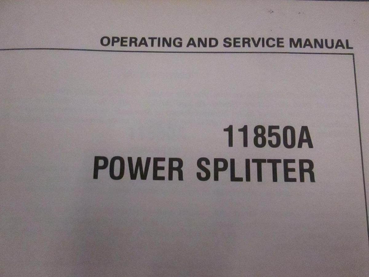 Used HP 11850A Power Splitter, Operating and Service Manual, Used