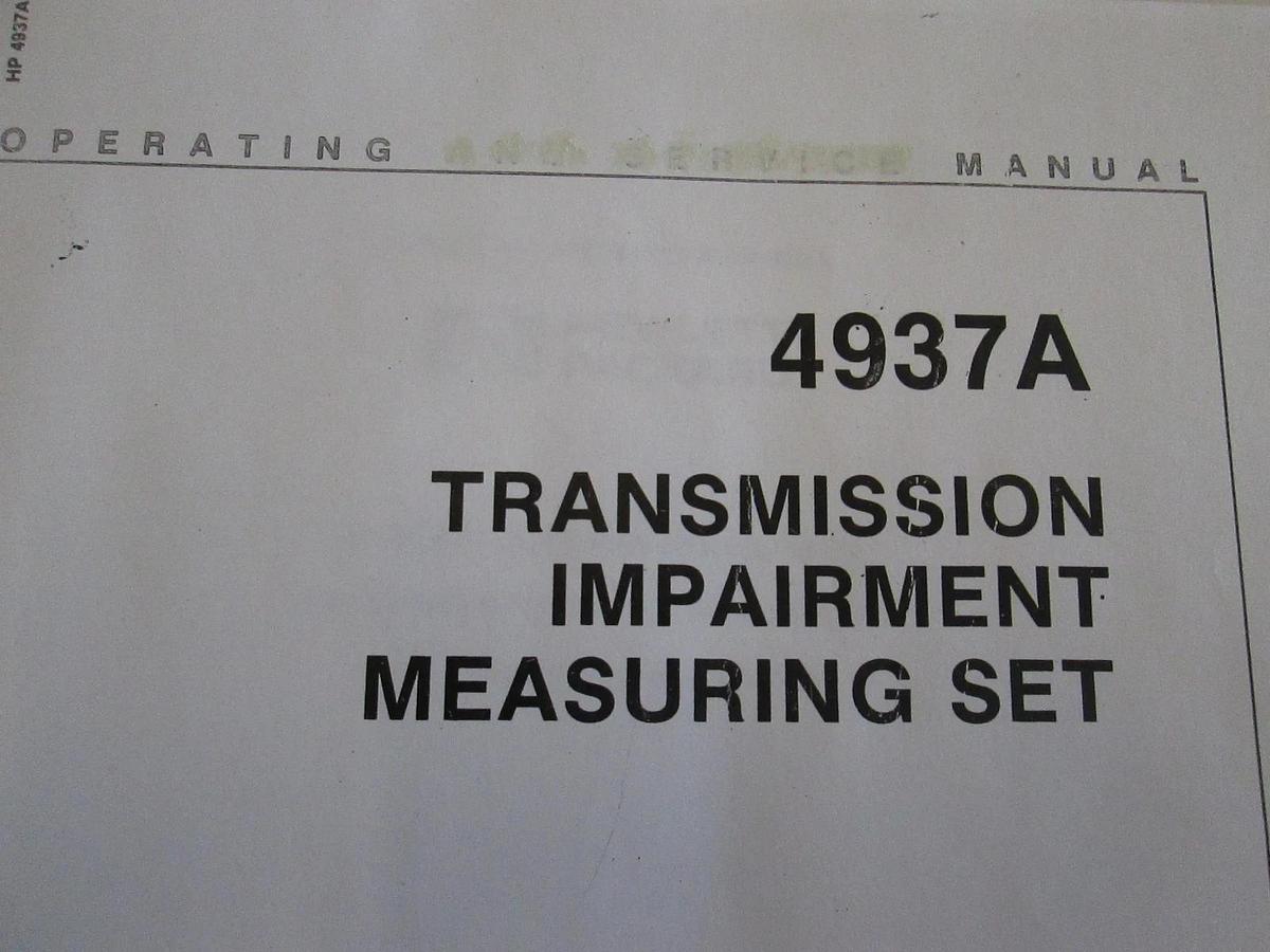 Used HP 4937A Transmission Impairment Measuring Set Operating Manual, Used