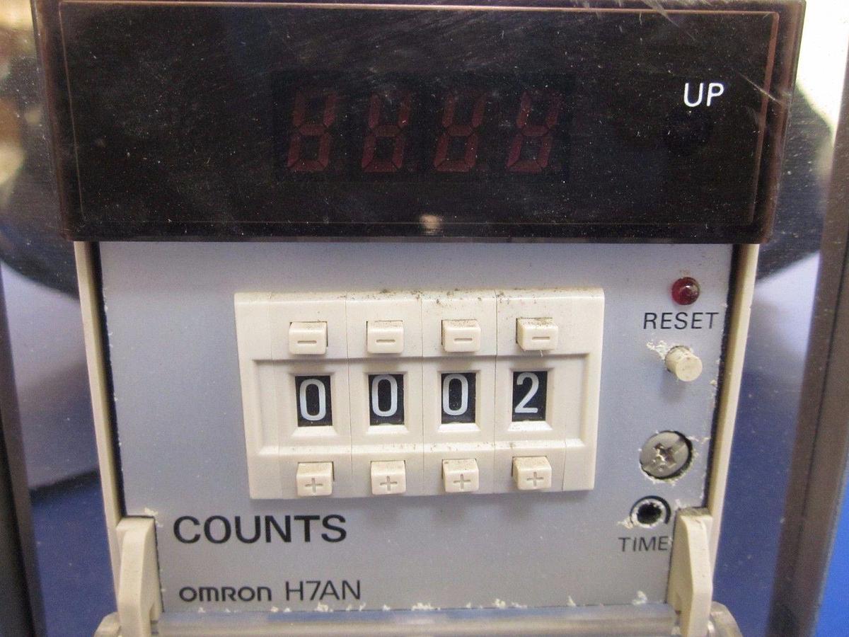Used Omron H7AN-4D Digital Counter Assembly with IDEC RY4S-U Relay, Used