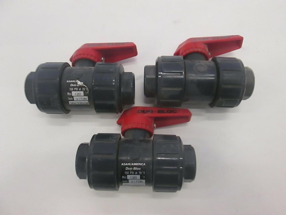 Used Asahi-America, Duo-Bloc Ball Valve, 95K00556B, Used, Lot of 3