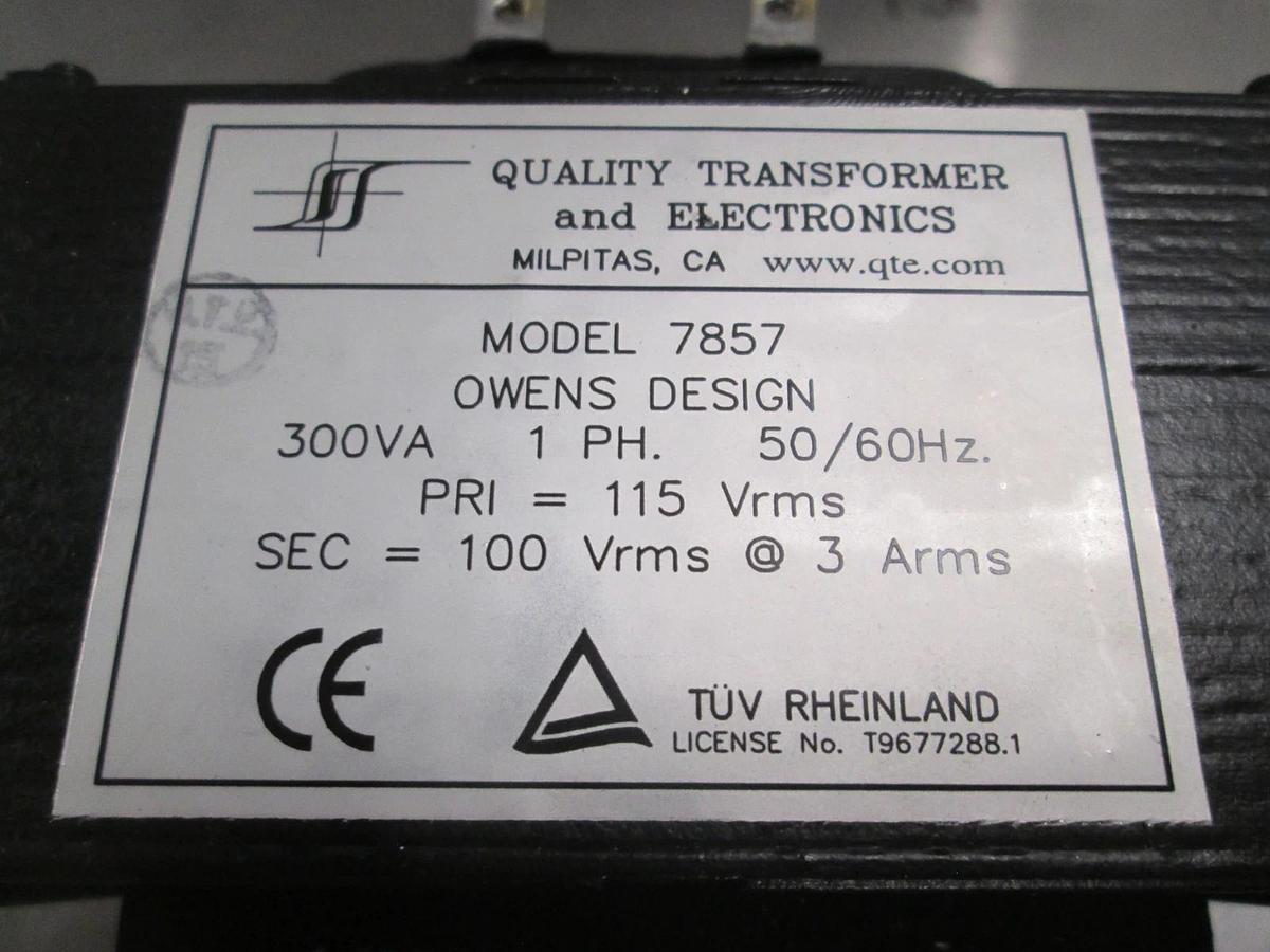 Quality Transformer and Electronics, Model 7857, 300VA, 1 PH., 115 Vrms, New