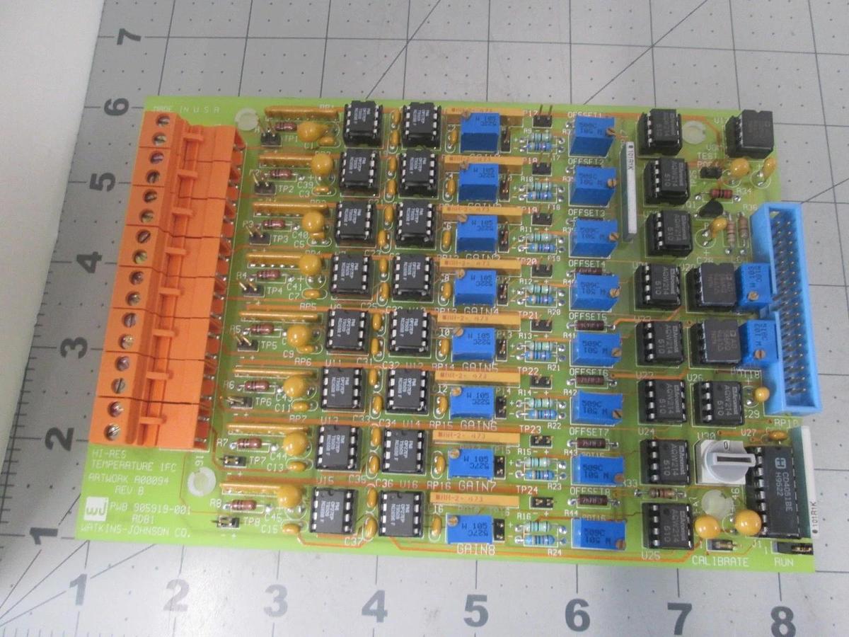 Watkins Johnson, 905920-002, Temperature Resolution Interface, PCB Assy, New