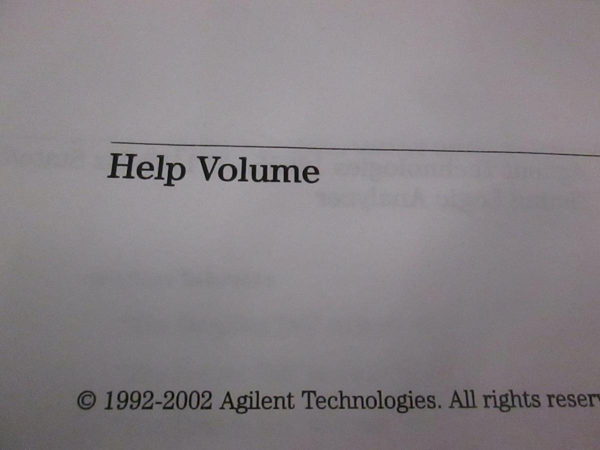 Used Agilent Tech, 16555A/D 110MHz State/500 MHz Timing Logic Help Volume, Used