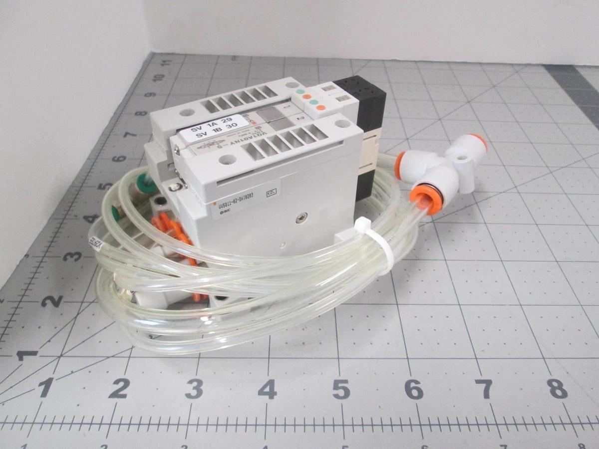 Used SMC, Pneumatic Valve Assy, VV5Q11-02-DA10203 & VQ1A01NY-5, Used