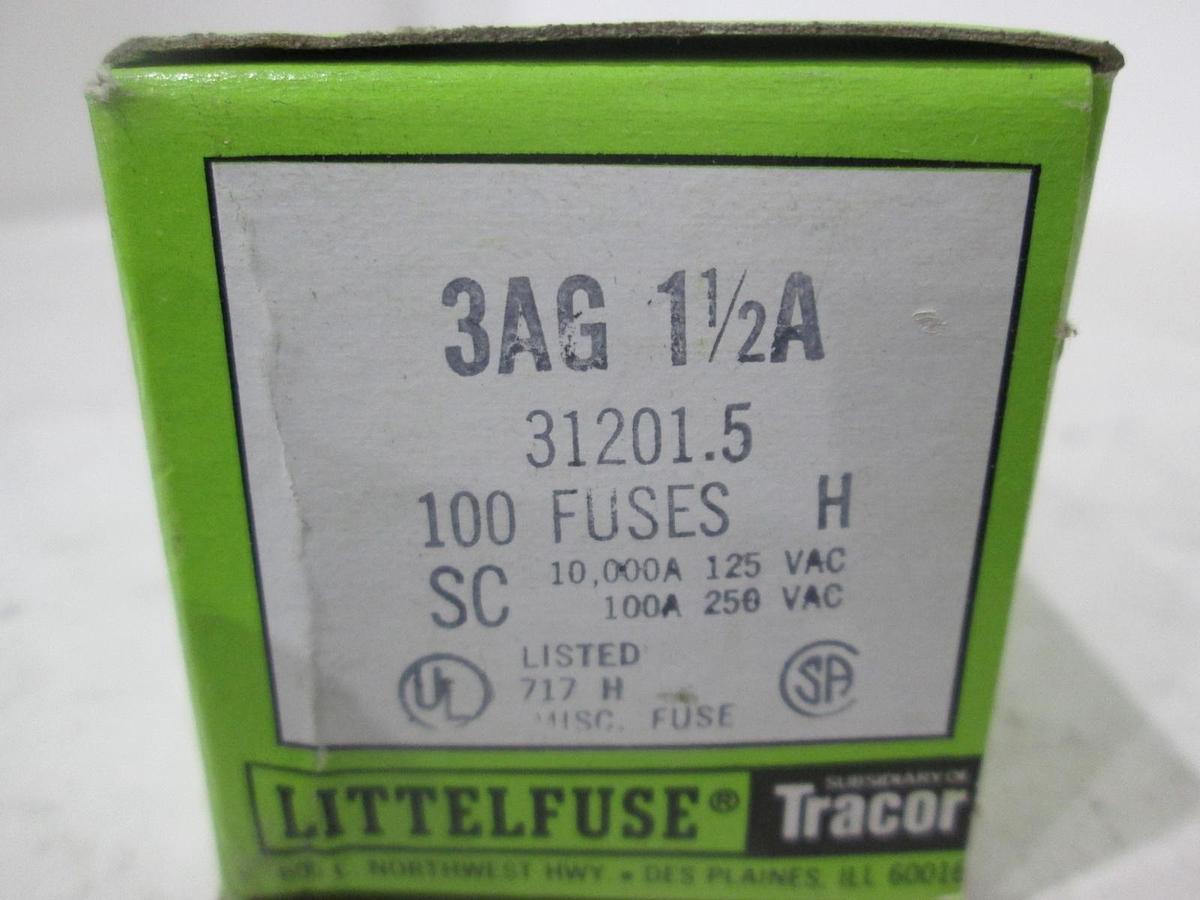 Littelfuse, 3AG 1/12A, 31201.5, New, Lot of 100