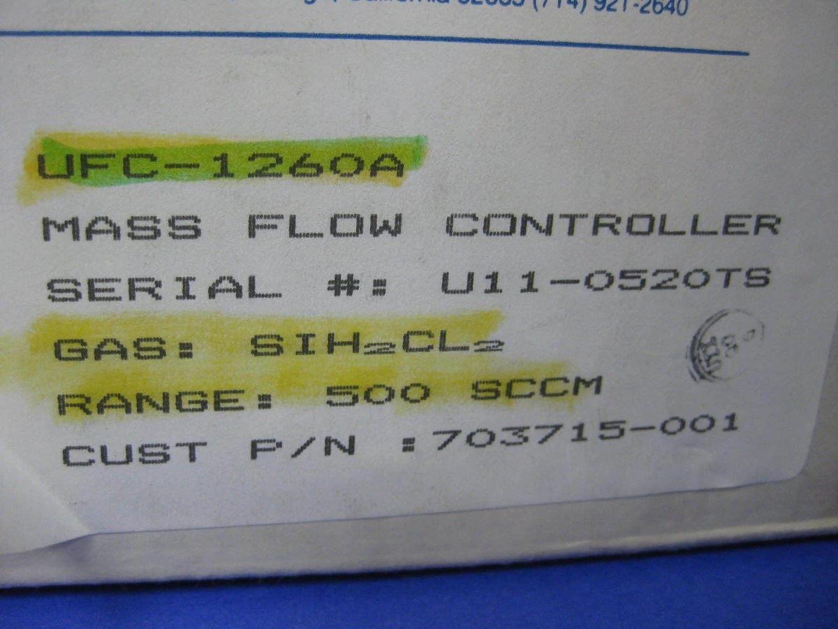 Used Unit UFC-1260A Mass Flow Controller, SIH2CL2, 500 SCCM, Refurbished