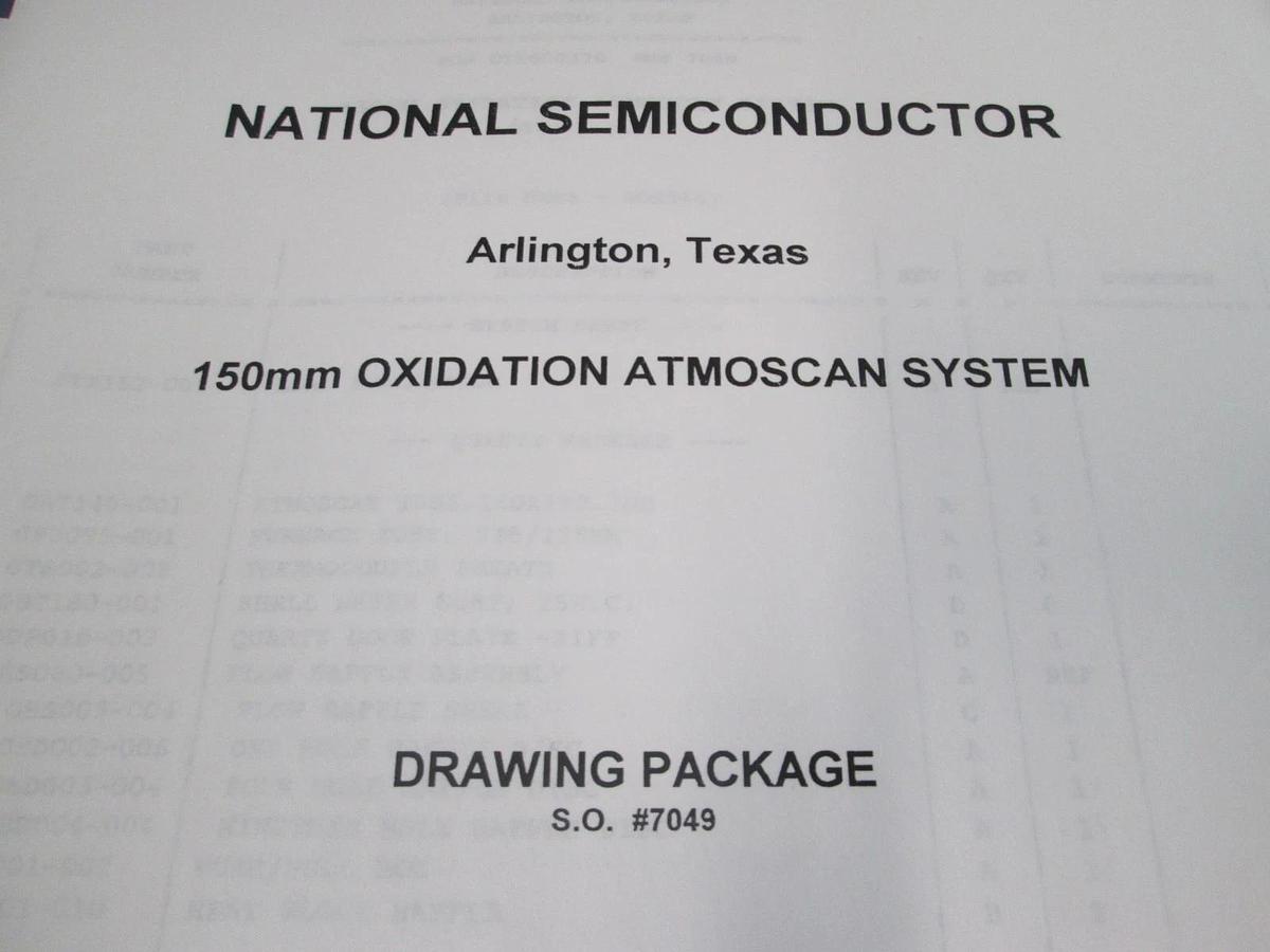 Used Amtech, 150mm Oxidation Atmoscan System, Drawing Package 7049, Used
