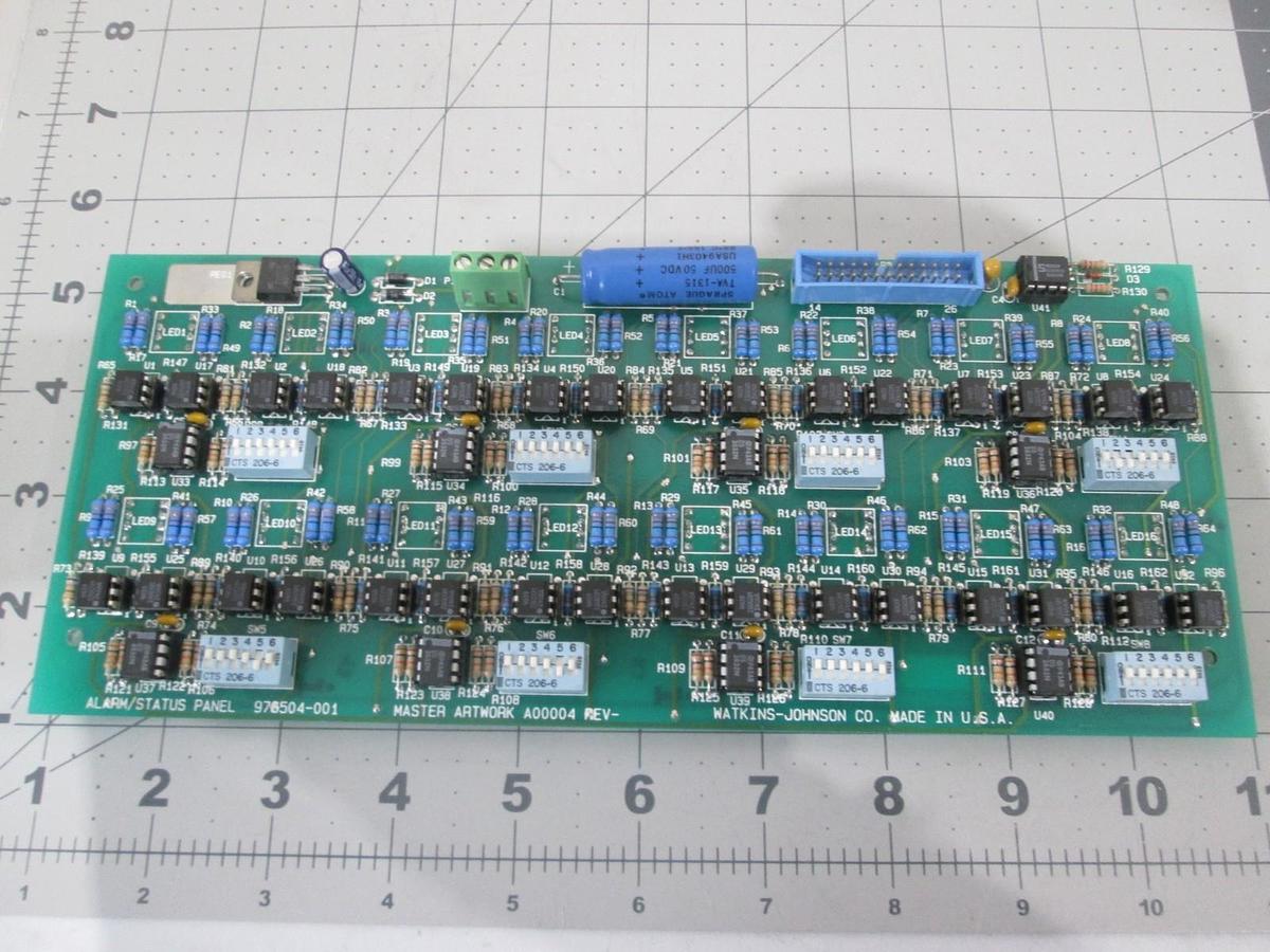 WJ Watkins Johnson, 976505-001, Card, Alarm/Status Panel-APL PCB Assy, New