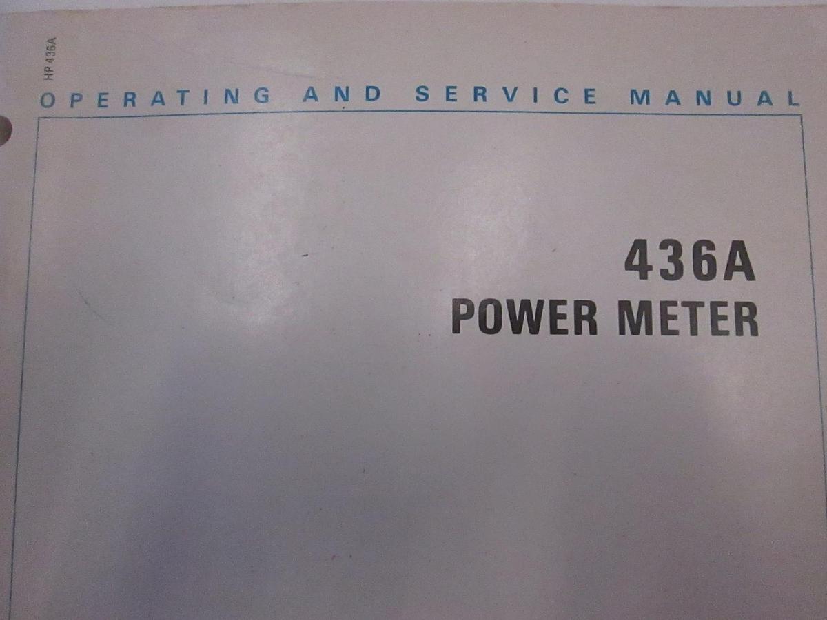 Used HP 436A Power Meter Operating and Service Manual, Used