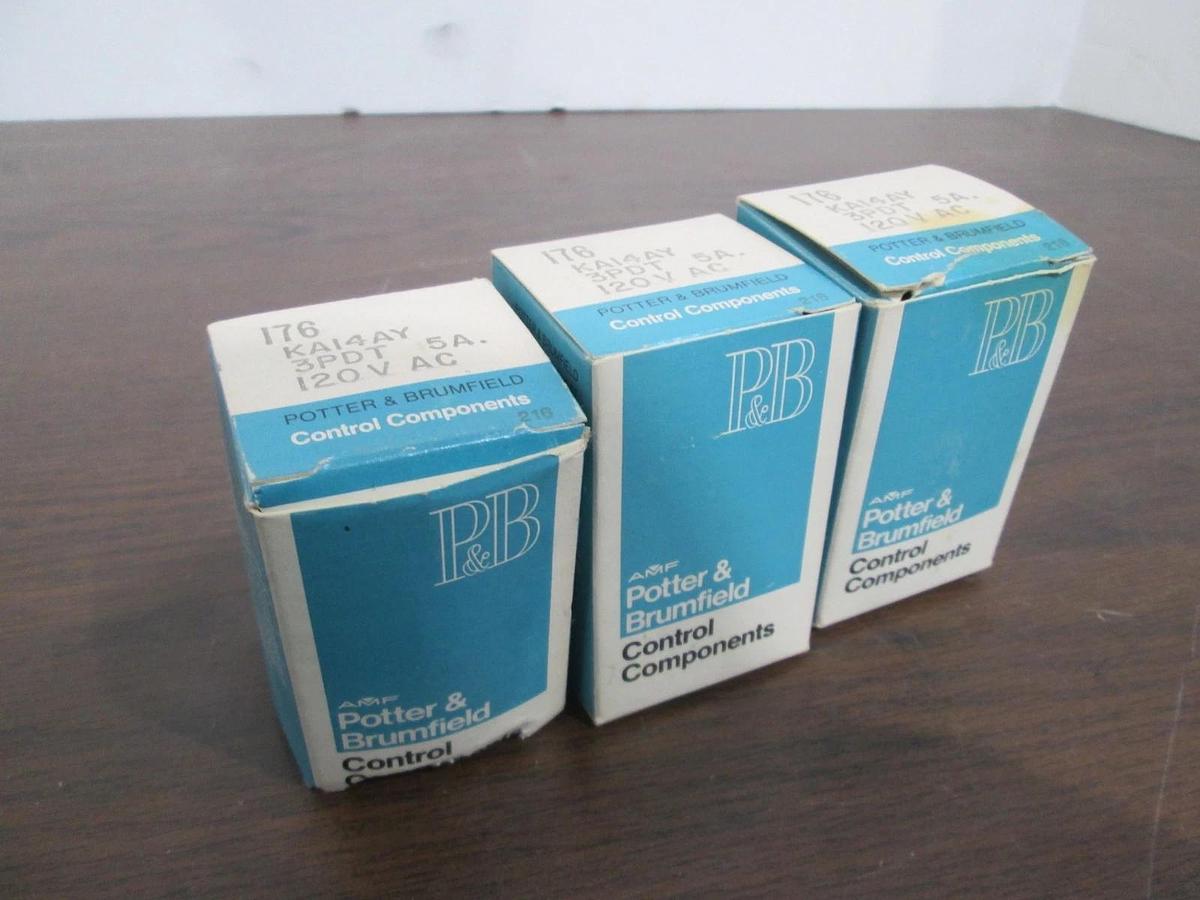 Potter & Brumfield, KA14AY, Relay, 120V, 5A, New, Lot of 3