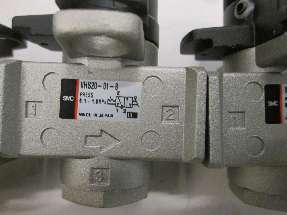 Used SMC, VHS20-01-B, Lock Out Valve, 3-Port, Used, Lot of 5