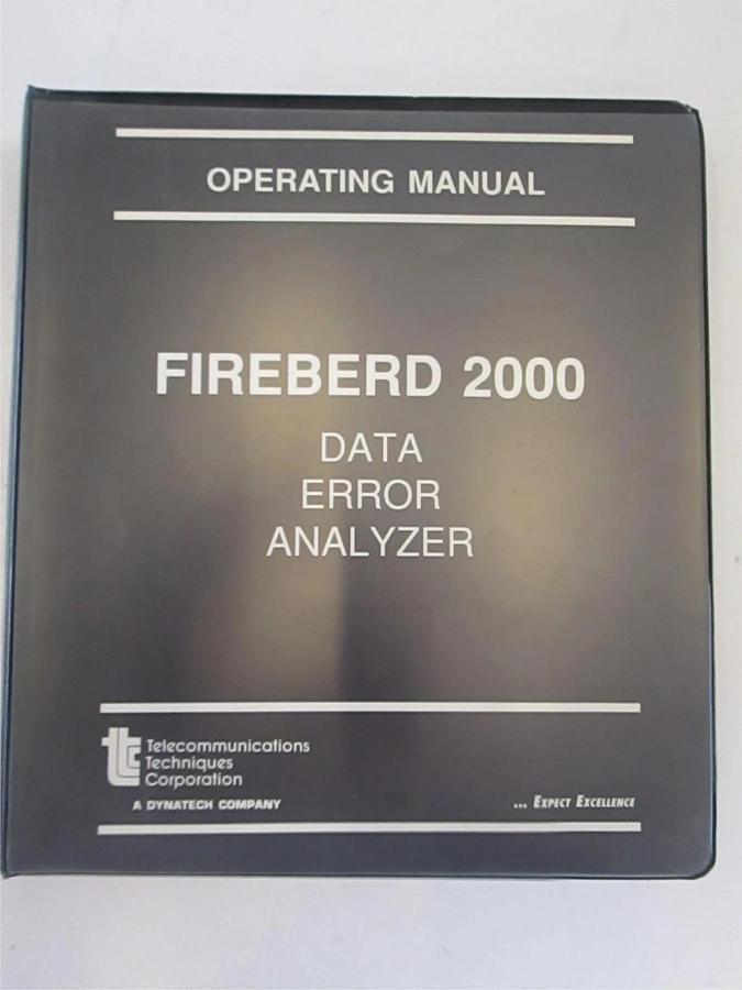 Used TTC Fireberd 2000 Data Error Analyzer Operating Manual, Used