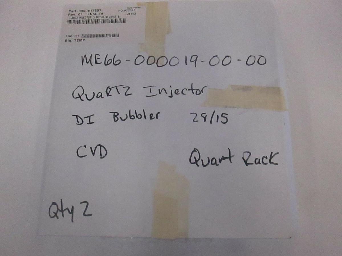 MRL Sandvik 0350817887 Quartz Injector DI Bubbler 28/15, , New, Lot of 2