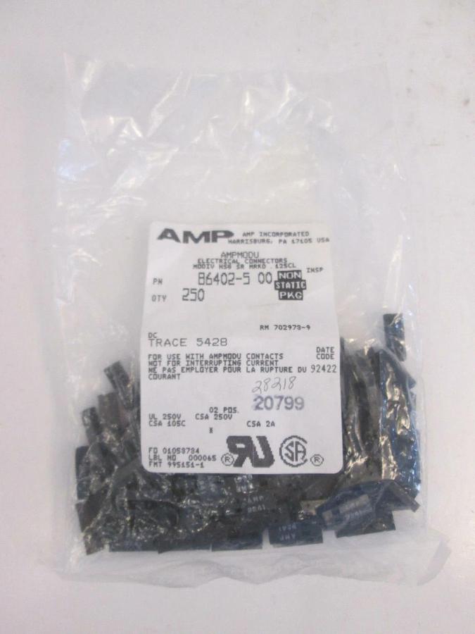 AMP Electrical Connectors, B6402-5-00, Lot of 250