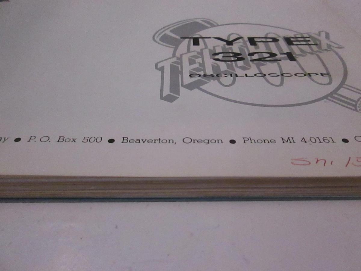Used Tectronix Type 321 Oscilloscope Instruction Manual, Used