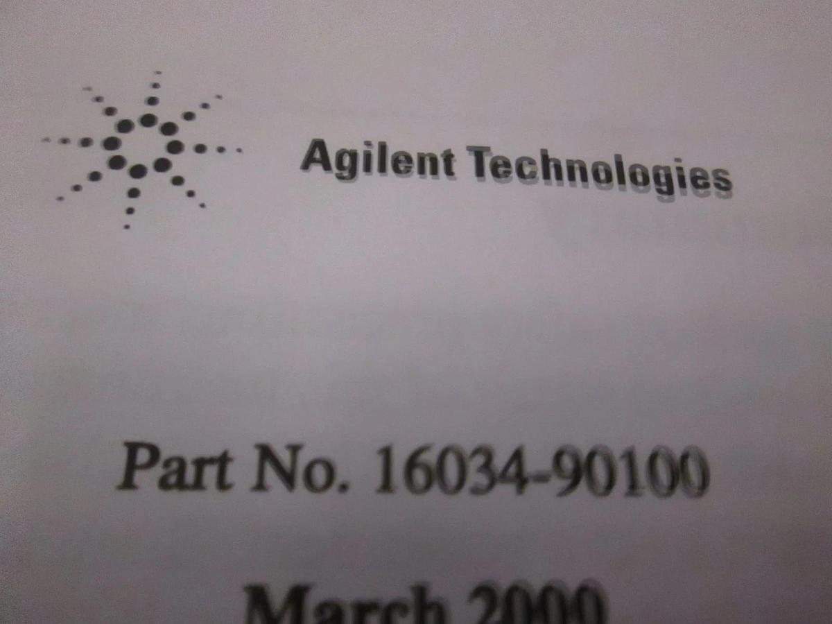 Used Agilent Third Edition 16034G/H Test Fixture Service Manual, Used