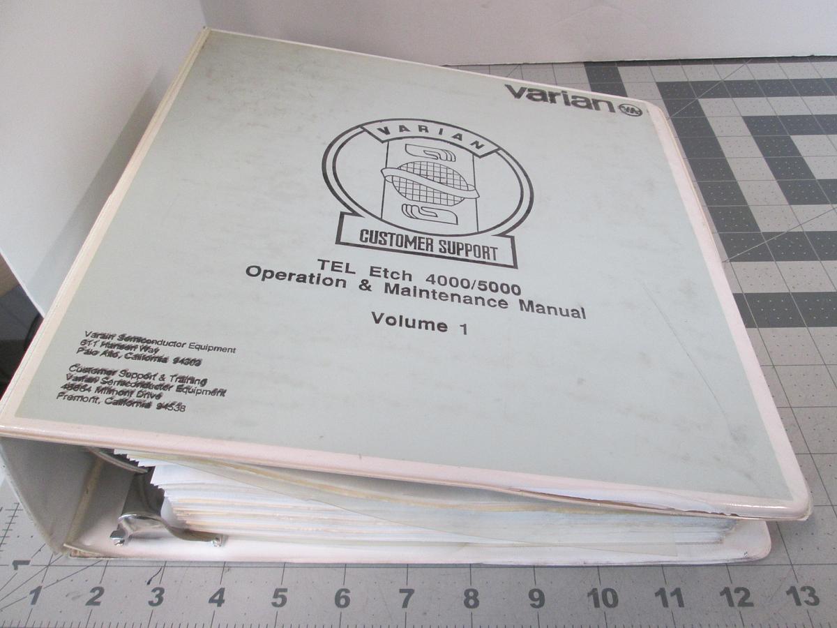 Used Varian, TEL Etch 4000/5000, Operation and Maintenance Manual Volume 1, Used