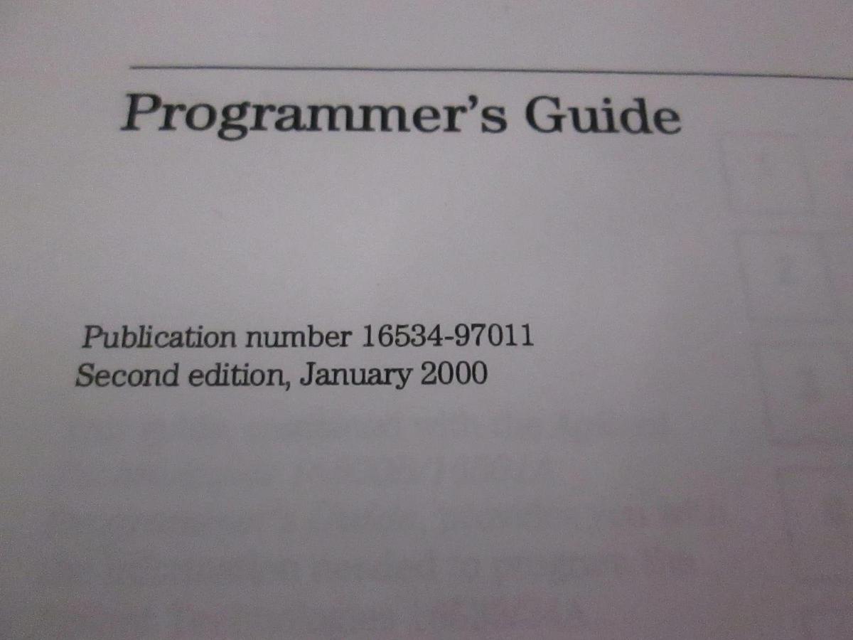 Used Agilent Tech 16533A, 1-GSa/s and 16534A 2-GSa/s Digitizing Programmer Guide, Use