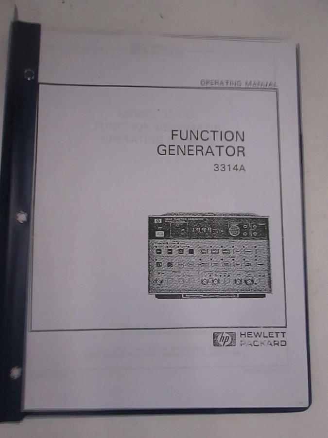 Used HP Function Generator 3314A Operating Manual, Used