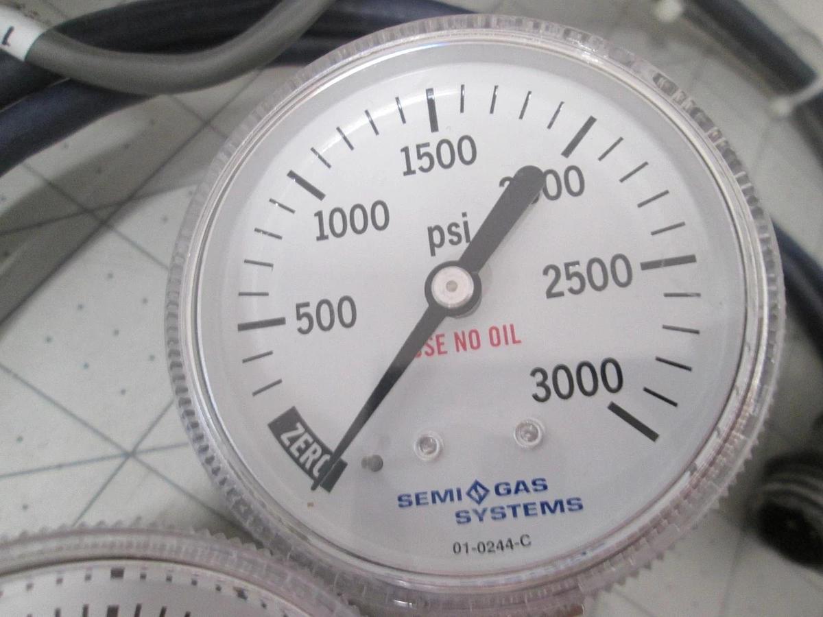 Used Semi Gas Systems, 0-3000 PSI and 30-0-100 PSI, Gauge Assy, Bottom Mount, Used