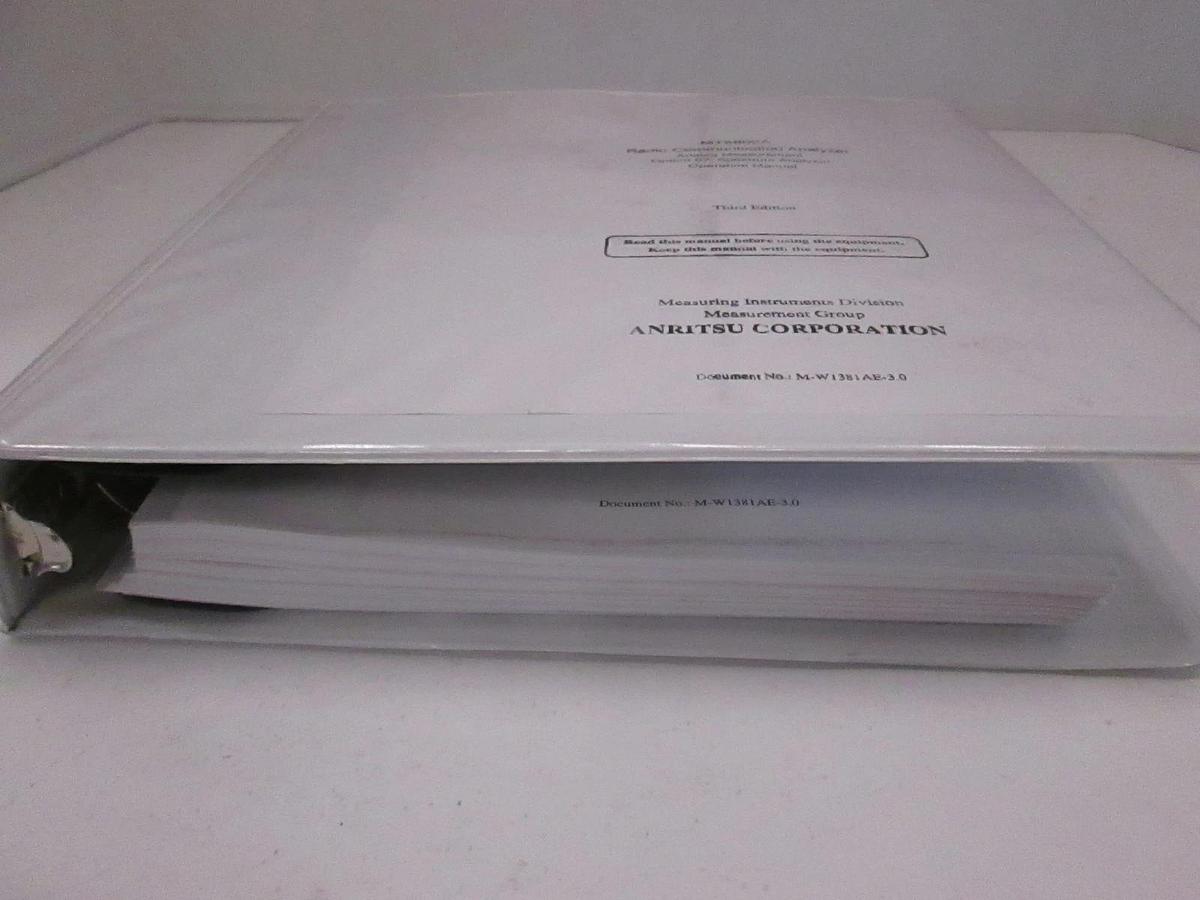 Used Anritsu Corp. Operation Manual For MT8802A Radio Communication Analyzer, Used