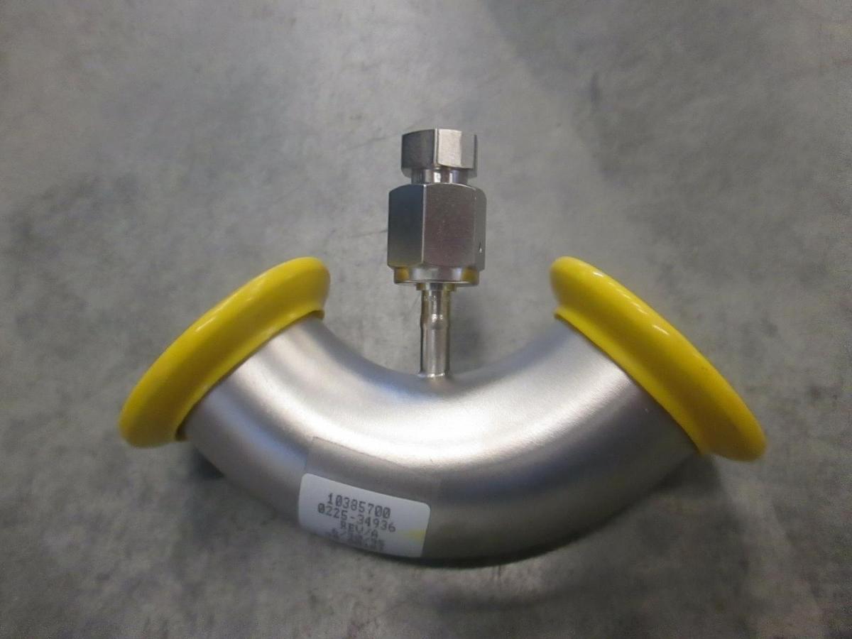 Used AMAT, 0225-34936, 40 mm Tube OD 90 Degree Elbow 1/4 FVCR Fitting, New