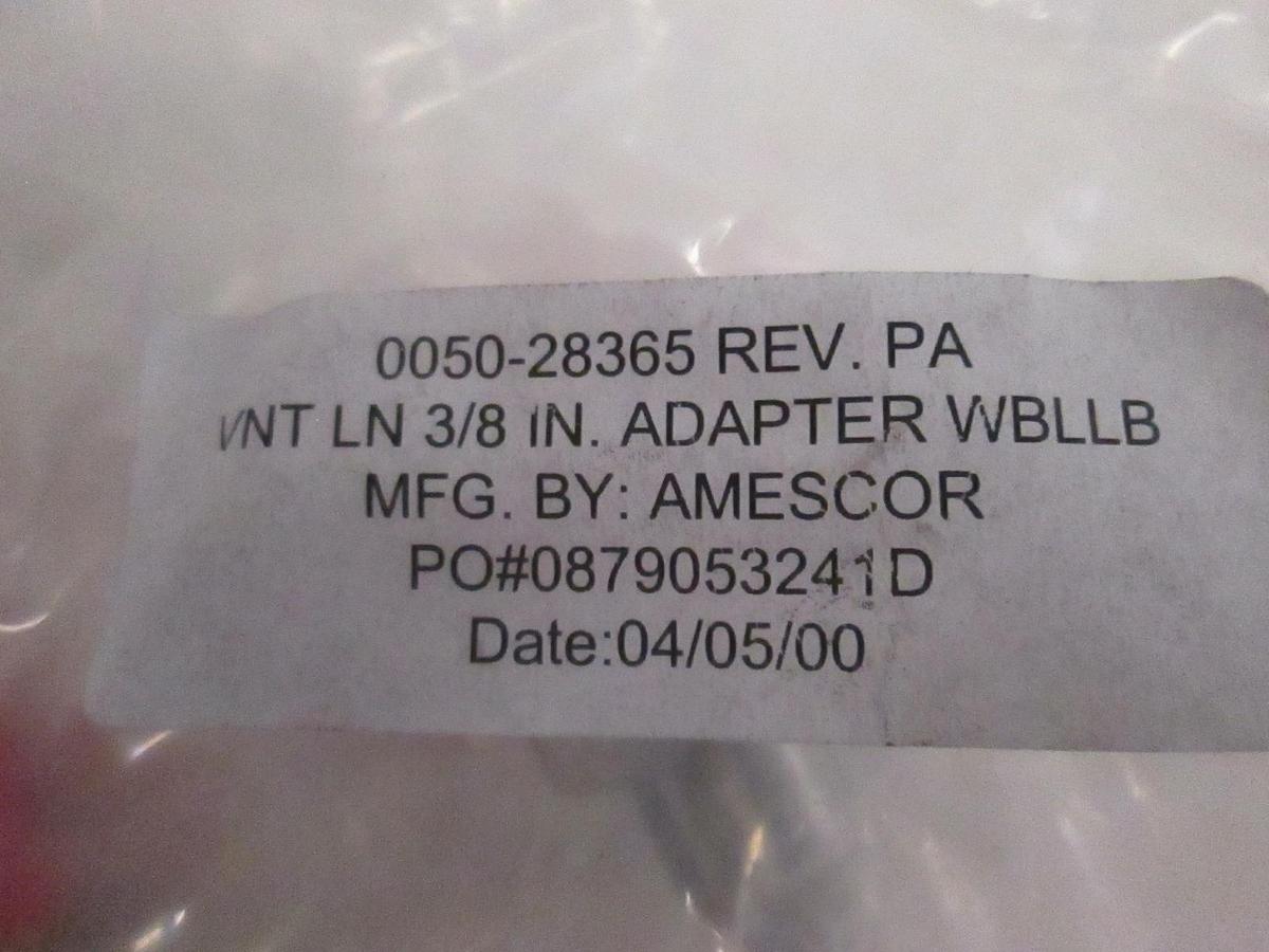Used AMAT, VNT LN 3/8" Adapter WBLLB, 0050-28365, Used