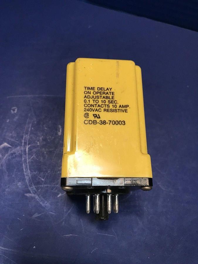 Used Potter & Brumfield CDB-38-70003 Relay, Time Delay On Operate Adj, .1-10sec, Used