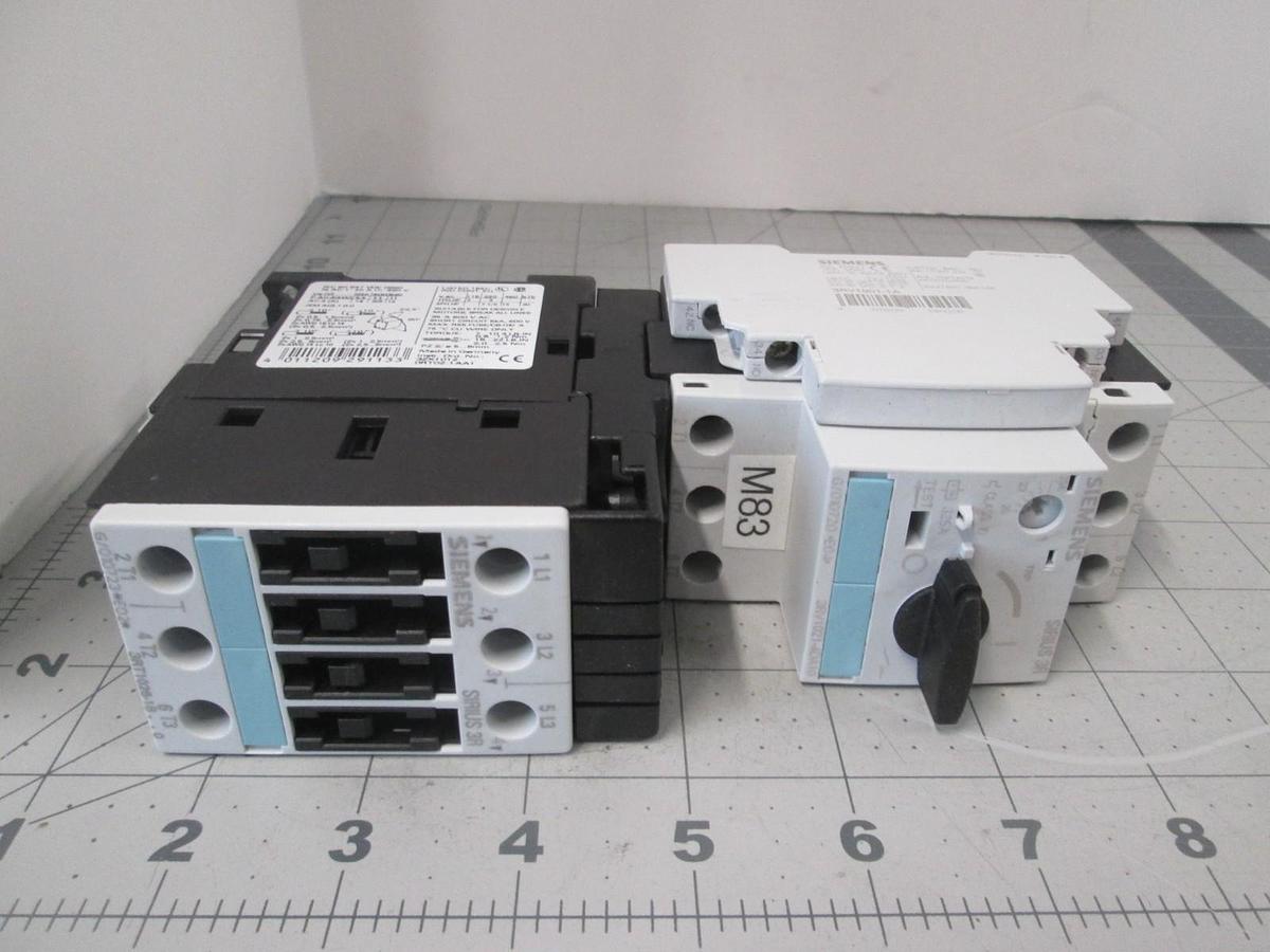 Used SIEMENS 3RV1021-4DA10, Circuit Breaker for Motor Protection w/ Contactor, New
